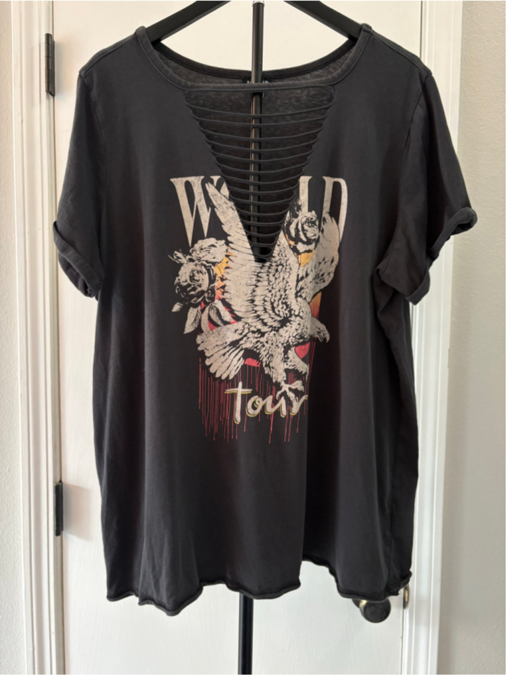 Torrid World Tour Graphic Tee Black Eagle Size 2 2X HD4829